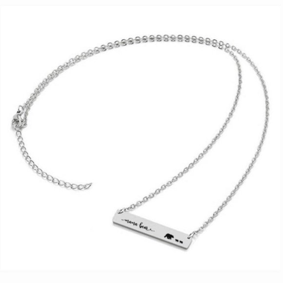 NWT! Rose Gold Silver or Gold Mama Bear Bar Chain Necklaces - Picture 3 of 6